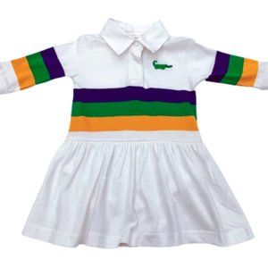 LULU BEBE MARDI GRAS RUGBY GIRLS DROP-WAIST DRESS